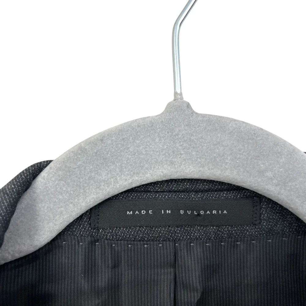 Hugo Boss Mens Super 100 Wool Blazer Suit Two Button Vented Charcoal Gray Sz 42L